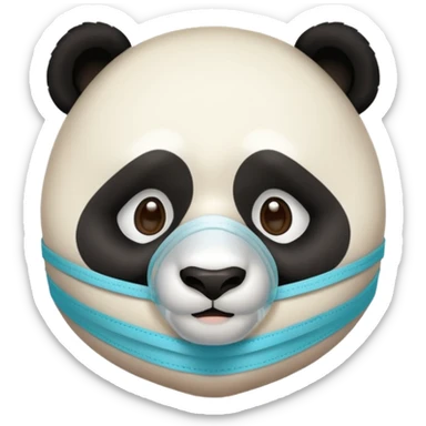 panda with facemask skincare beauty sticker