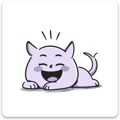 rolling on the floor laughing emoji, hand-drawn chalk style, soft lilac color palette, rough pastel chalk texture, expressive, emotional, dark background, for Telegram channel sticker