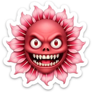 Monster from Stranger Things whose head is like a flower with blood sticker