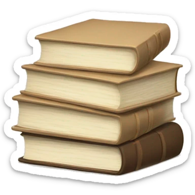 a beige stack of books sticker