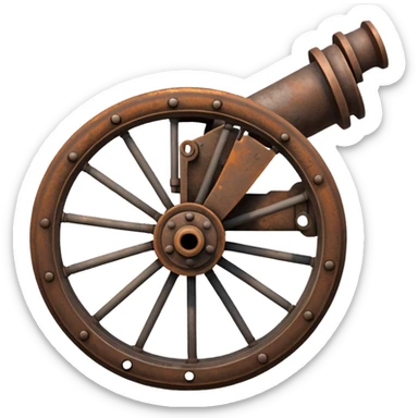 The cannon must have a single wheel. sticker