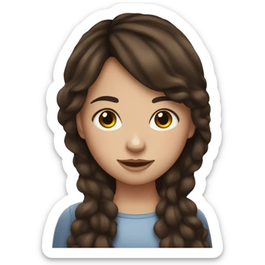 Brunette hair girl with red spots on skin sticker