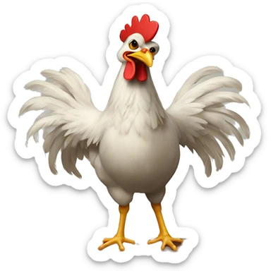 Chicken dancing on a table sticker