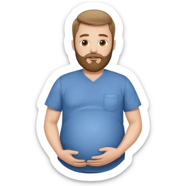 pregnant man with beard sticker