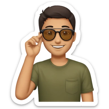 A chill guy tilting his sunglasses rizzily sticker