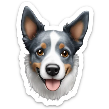 cachorro blue heeler misturado com border collie com manchinhas sticker
