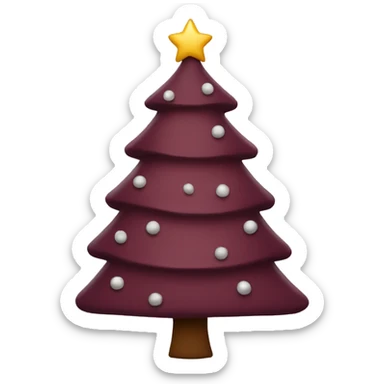 Maroon christmas tree sticker