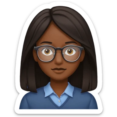 with long hair and darker with glasses sticker