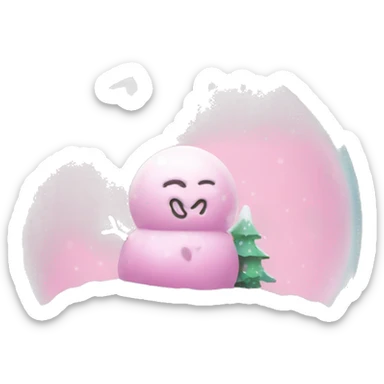 Pastel pink snow globe sticker