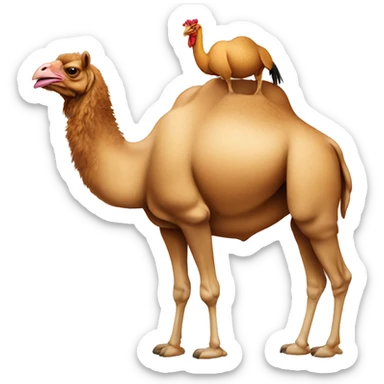 A hen over a camel sticker