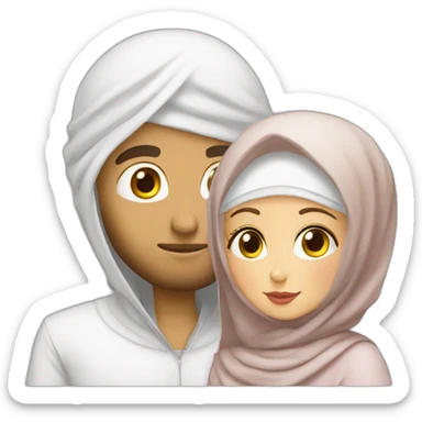 algerian hijabi girl with her white boyfriend sticker