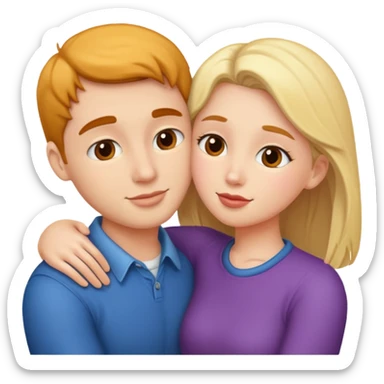 Hugging and kissing sticker