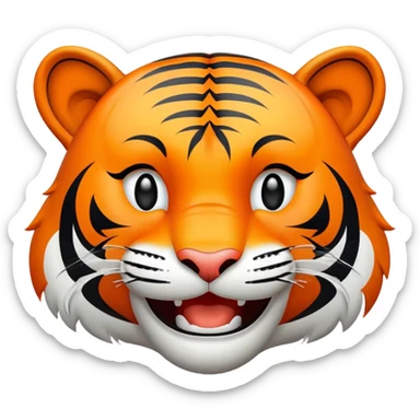 laughing tiger face with tears of joy for Twitch emote sticker