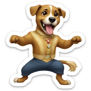 Perro bailando sevillanas sticker