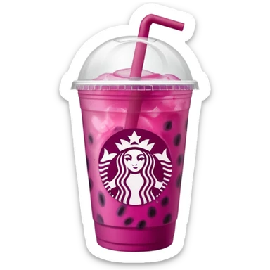 Starbucks dark pink dragonfruit refresher.  opaque lid!! starbucks logo. sticker