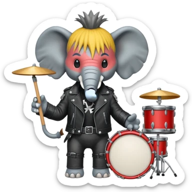 drummer elephant punk sticker