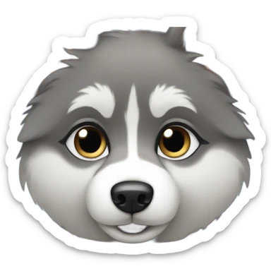 black grey pomsky blue eyes sticker