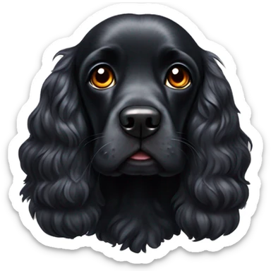 Black cocker spaniel dog with Heterochromia sticker