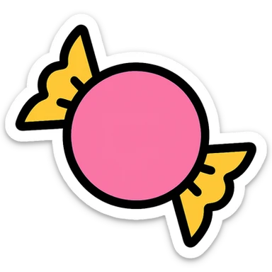 candy color outline sticker