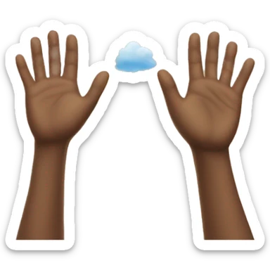 Crying emoji that has raised hands facing the sky sticker