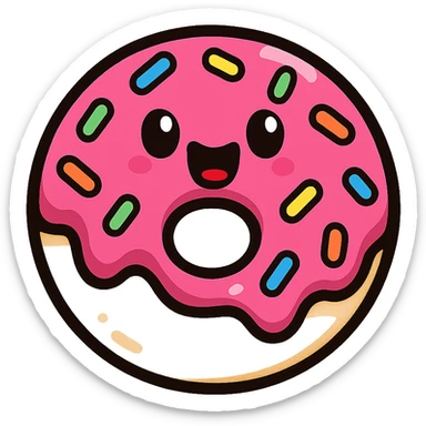 playful and fun donut with colorful sprinkles, perfect for a gaming server called DonutSMP sticker