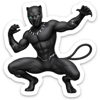 Black panther doing signature move sticker