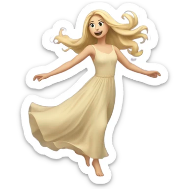 blonde long haired girl dancing in  dress sticker