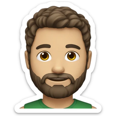 Daniel nass, brazilian, white skin, little hair, straight brown hair, bearded sticker