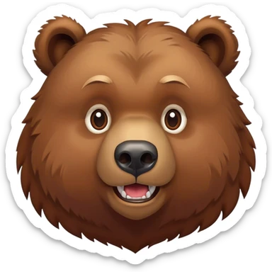 strong cute Grizzly Bear sticker