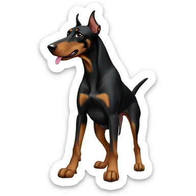 dobermann missing front right leg sticker