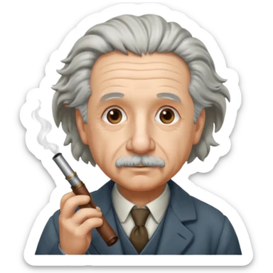 Albert Einstein holding sticker