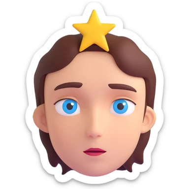 person with stars in their eyes sticker