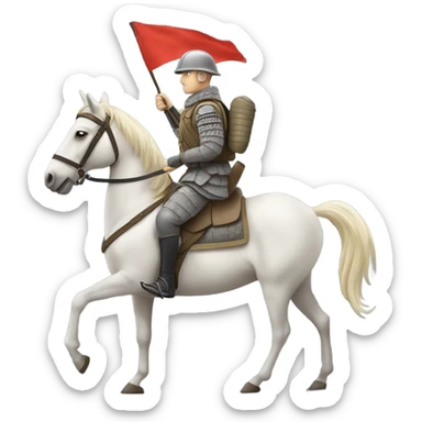 A soldier riding a horse into battle ￼ sticker