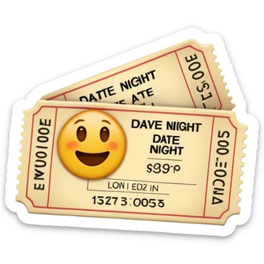 date night movie ticket sticker