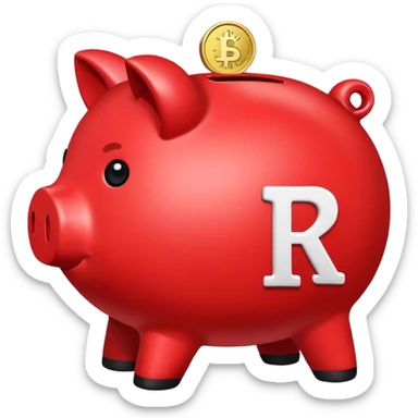 red piggybank with 'KR' on the coin sticker