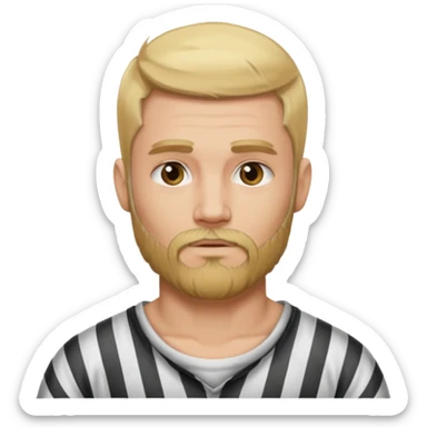 blonde tattooed bearded male prisoner sticker