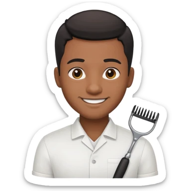 black male hairdresser sticker