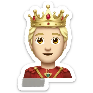white blonde prince with crown sticker