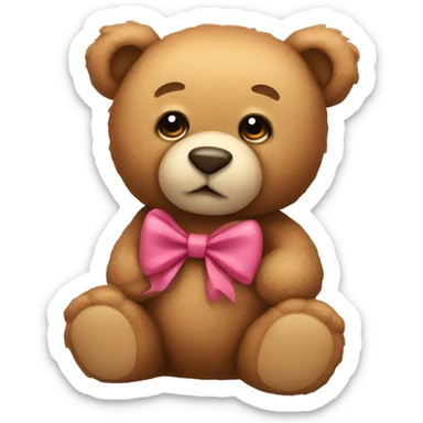 Teddy bear with bow sticker