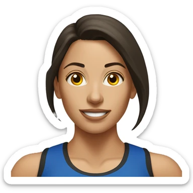 Brunette woman doing crossfit sticker