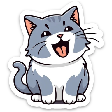 Cat yawning sticker