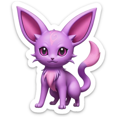 Espeon-Skitty-Fakémon-hybrid-creature (full body)  sticker