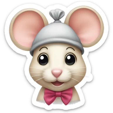 Mouse w bow on head sticker