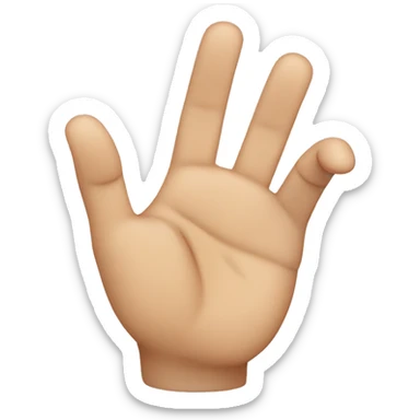 A hand with three fingers starting at the thumb all the way to the middle finger  sticker