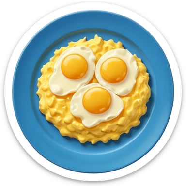 plate of scrambled eggs, vibrant yellow, simple, clear sticker