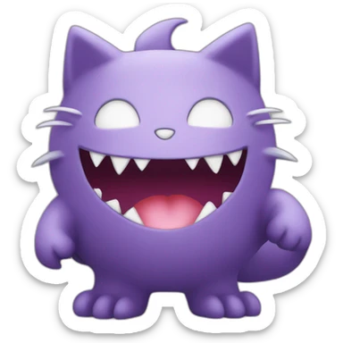 a hello kitty and a gengar sticker