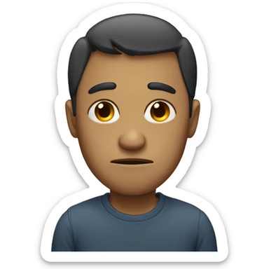 Man with a sad face and a broken heart  sticker