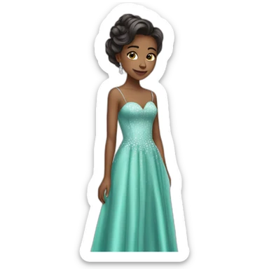 Girl in prom dress sticker