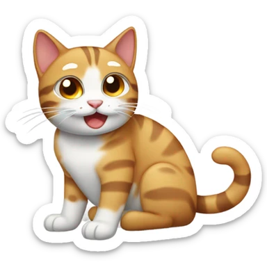 gato atigrado durmiendo sticker