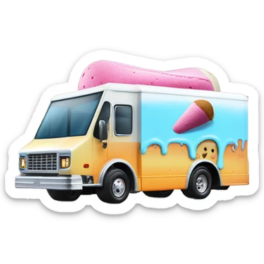 hot wheels sporty 20 foot long juice hole Ice Cream step van  sticker
